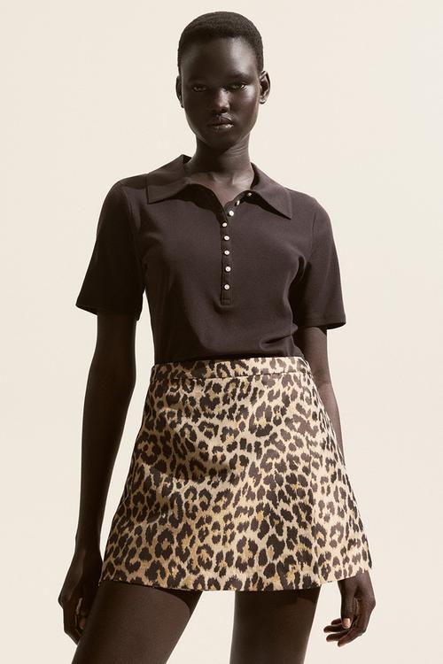 Wrap skort - beige/leopard print 