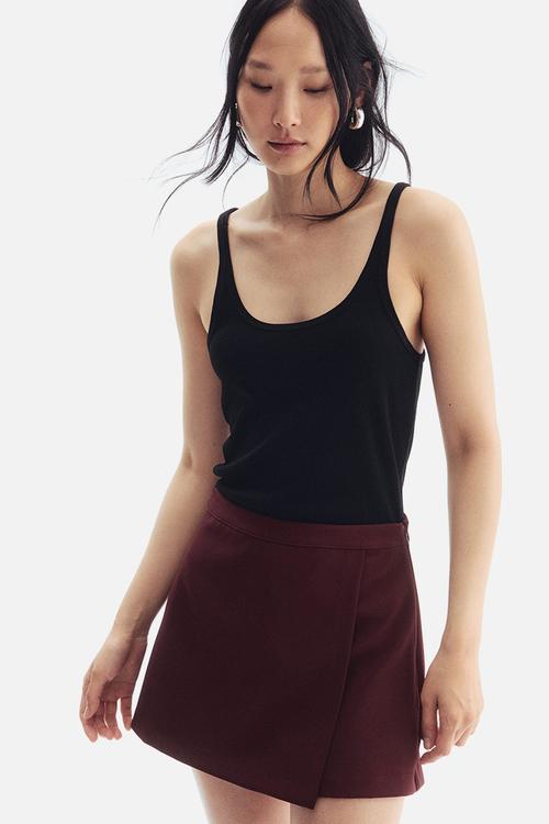 Wrap skort -  burgundy