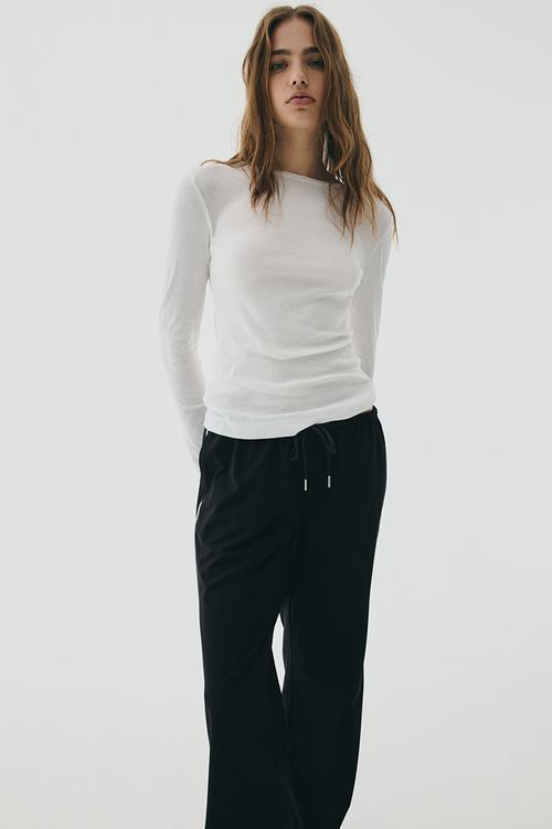 Drawstring trousers - black
