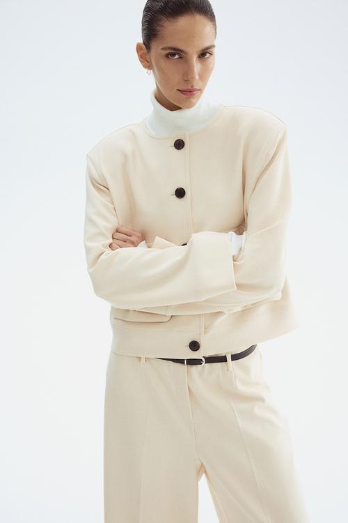 Pocket-detail jacket - cream
