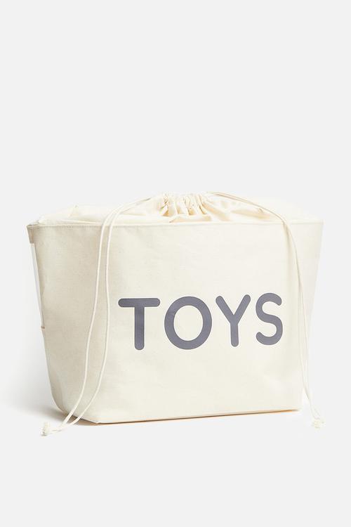Canvas storage basket - white