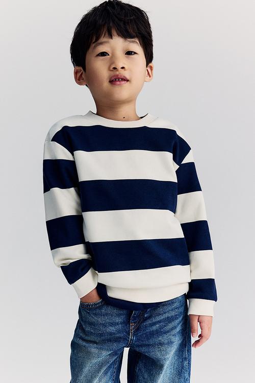 Sweatshirt - cream/navy blue striped
