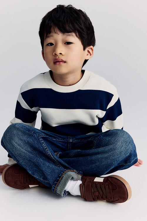 Sweatshirt - cream/navy blue striped