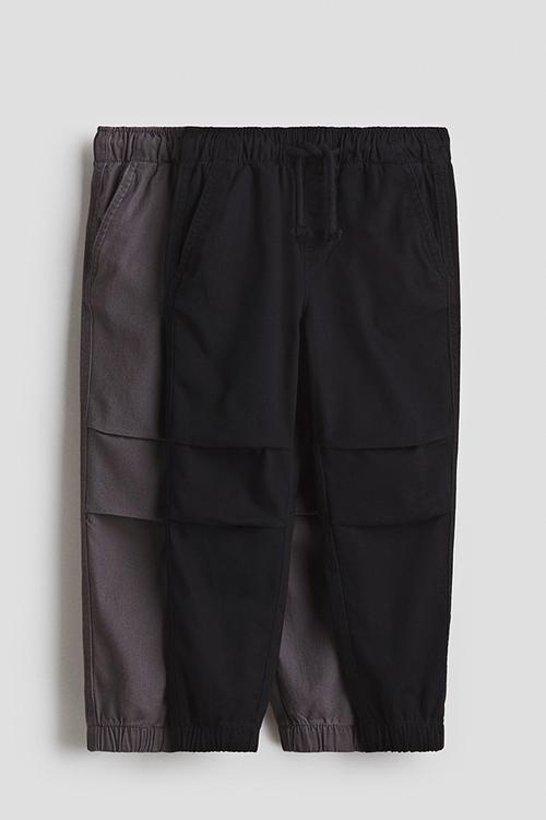 2 pack cotton joggers - black