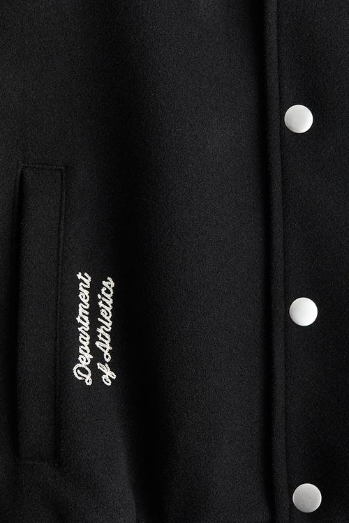 Appliquéd baseball jacket - black/c