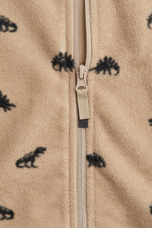 Fleece jacket - beige dinosaurs