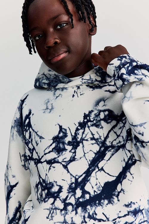 Hoodie - white marbled