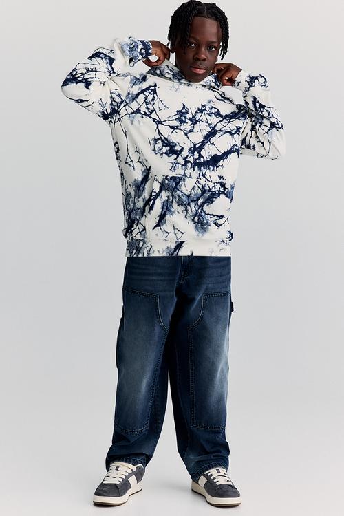 Hoodie - white marbled