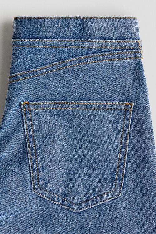 Wide denim-look trousers - denim blue