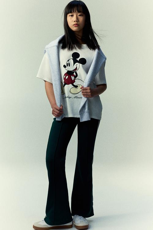 Printed cotton t-shirt - white/mickey mouse