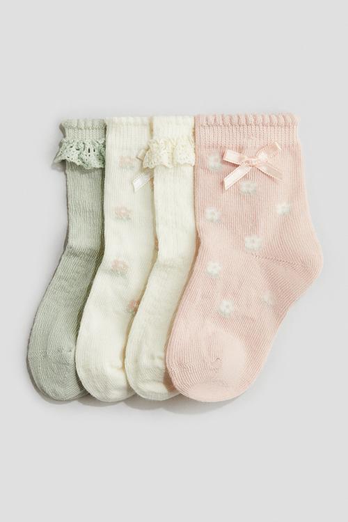 4-Pack socks - light pink/floral 
