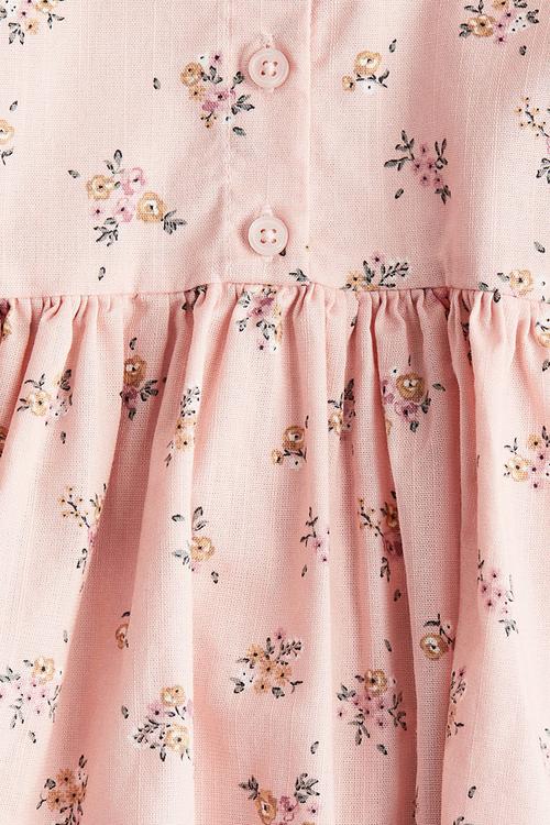 Printed cotton dress - pink,multi