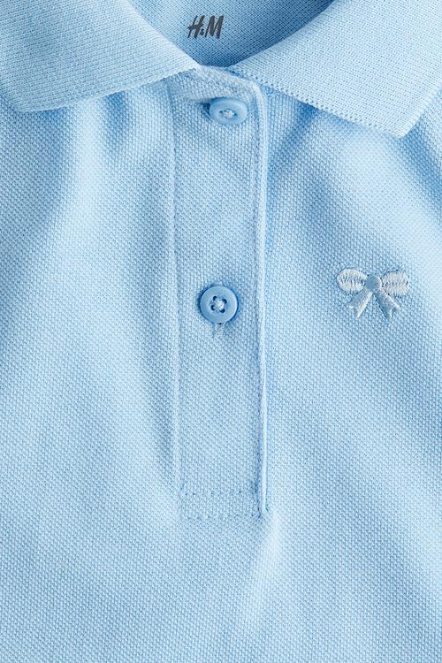 A-line piqué dress - light blue