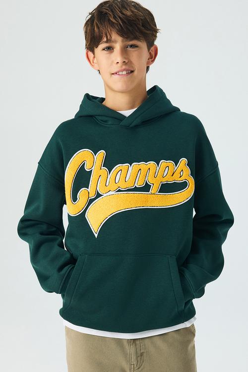 Hoodie - dark green/champs