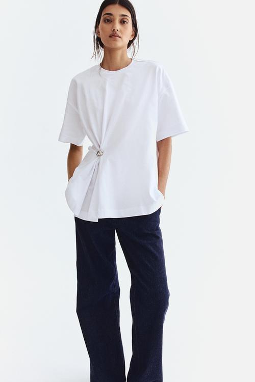 Metal-detail t-shirt - white