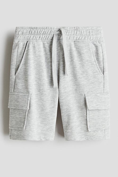 Sweatshirt cargo shorts - light grey marl 