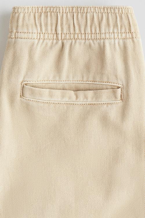 Cotton twill joggers - beige