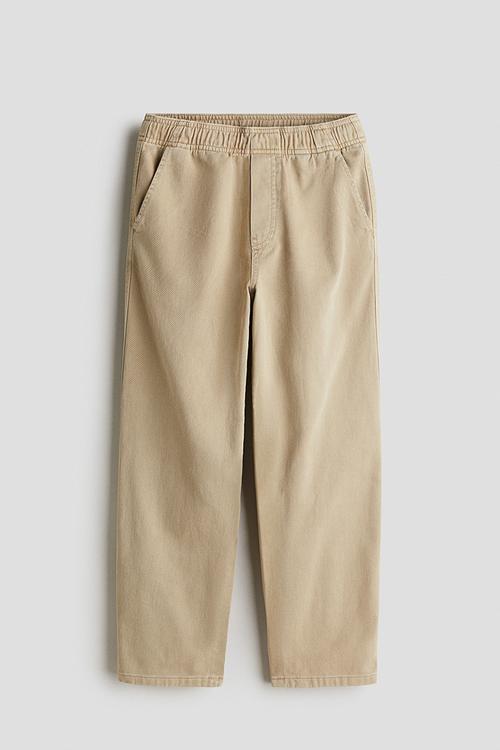 Cotton twill joggers - beige