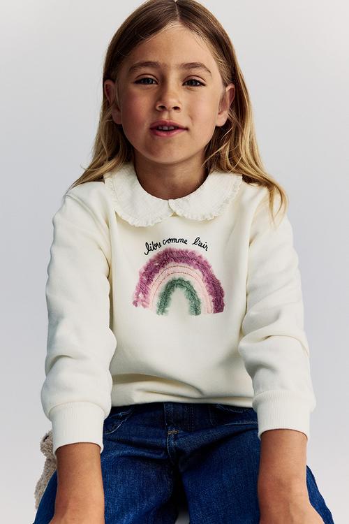 Sweatshirt -white/rainbow 