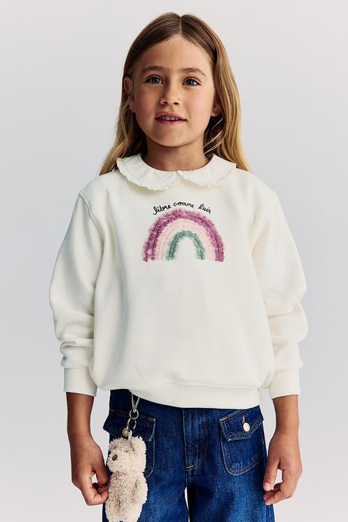 Sweatshirt -white/rainbow 