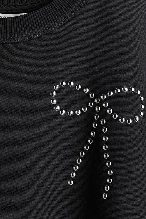 Loose-fit motif-detail T-shirt - black/bow