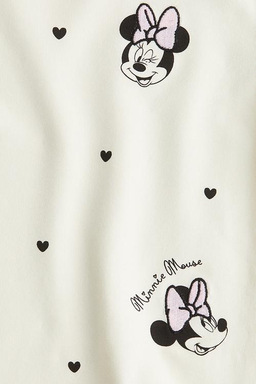 Long-sleeved cotton top - white/minnie mouse 