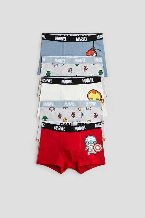 5 pack trunks - light grey marl & red marvel