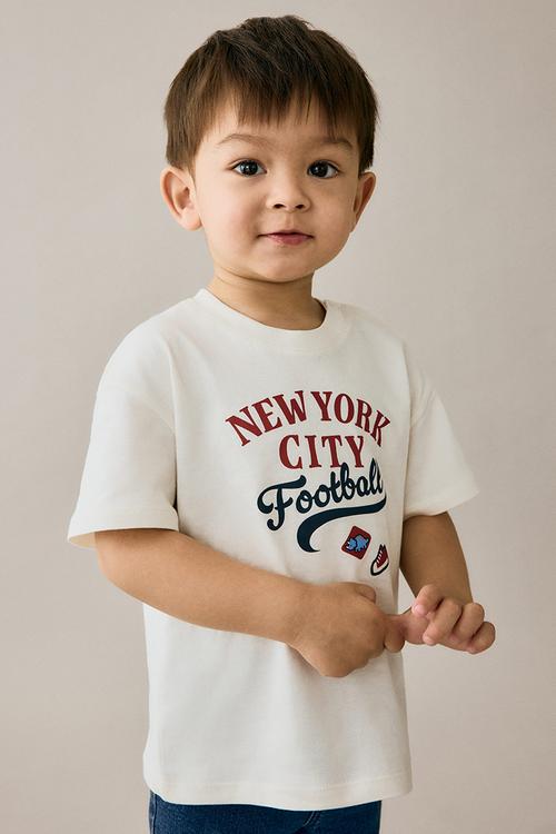 Printed cotton t-shirt - white new york city