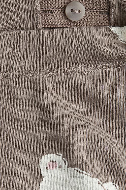 Ribbed cotton leggings - mole bears