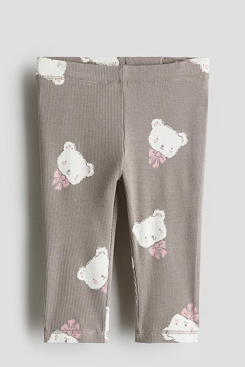 Ribbed cotton leggings - mole bears