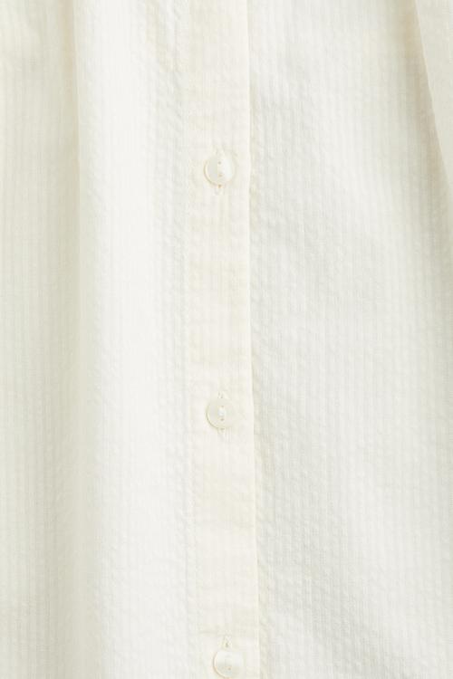 Collared seersucker dress - white