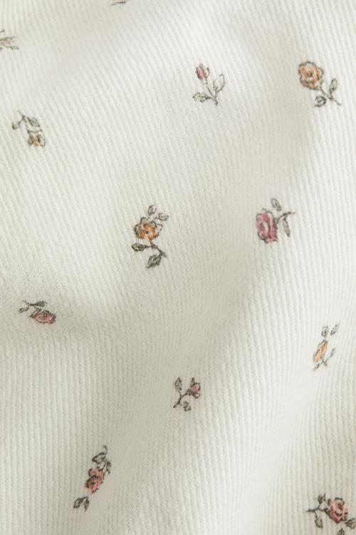 Printed cotton twill trousers - white floral