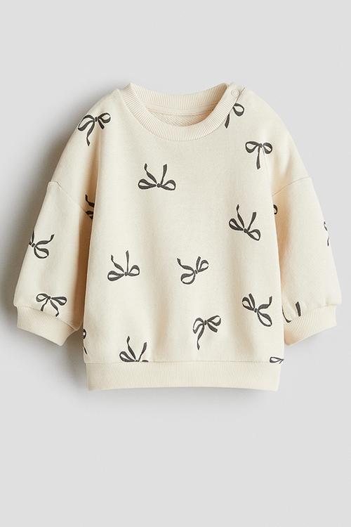 Printed sweatshirt - cream/bows 