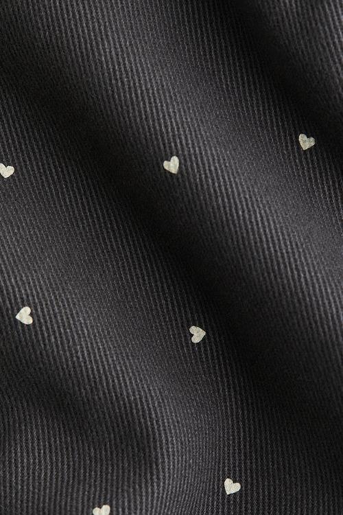 Printed cotton twill trousers - dark grey hearts