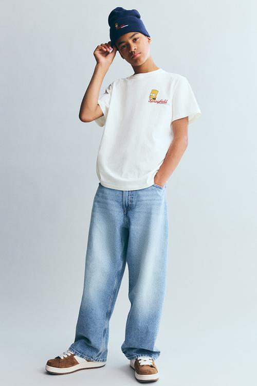 Print-motif cotton t-shirt - white the simpsons