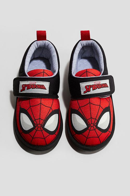 Printed cotton slippers - red spider-man