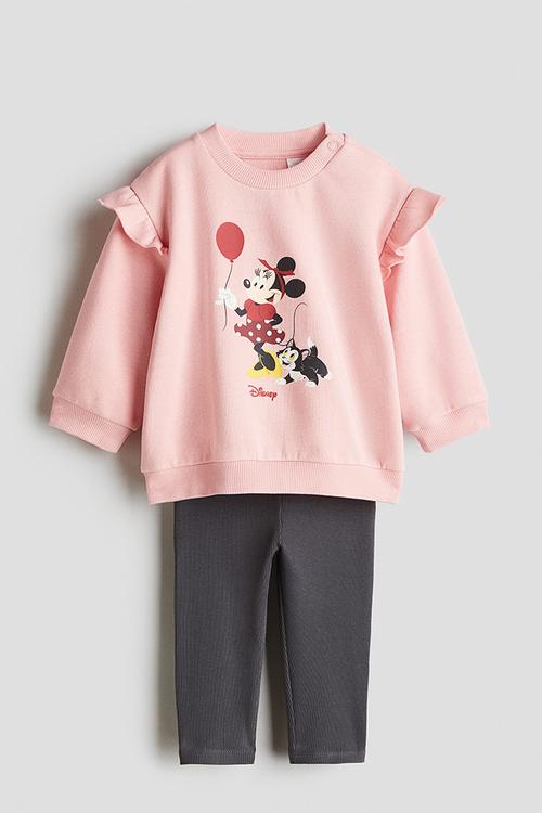2-Piece printed set - pink minnie mouse