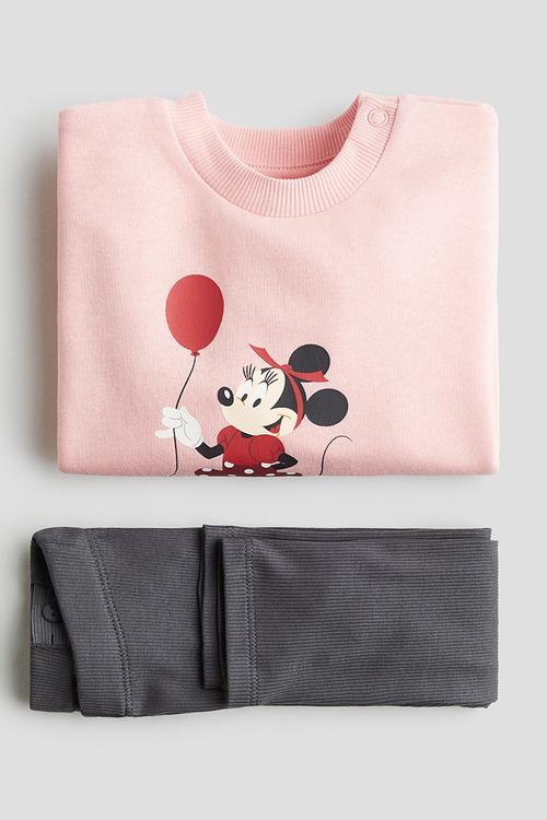 2-Piece printed set - pink minnie mouse