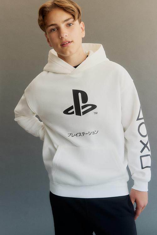 Printed hoodie - white playstation