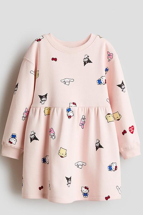 Printed sweatshirt dress - light pink/sanrio