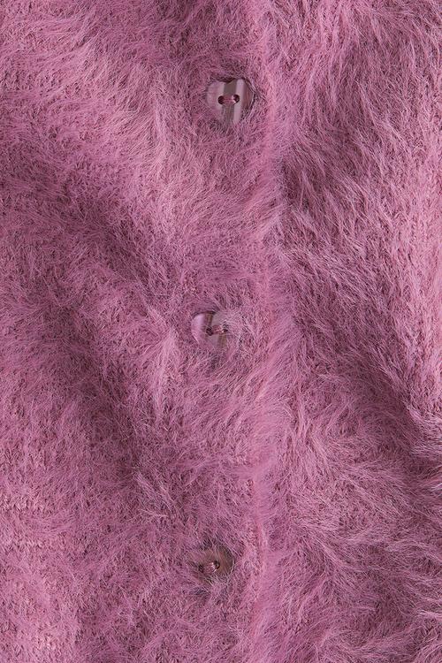 Fluffy cardigan - plum purple
