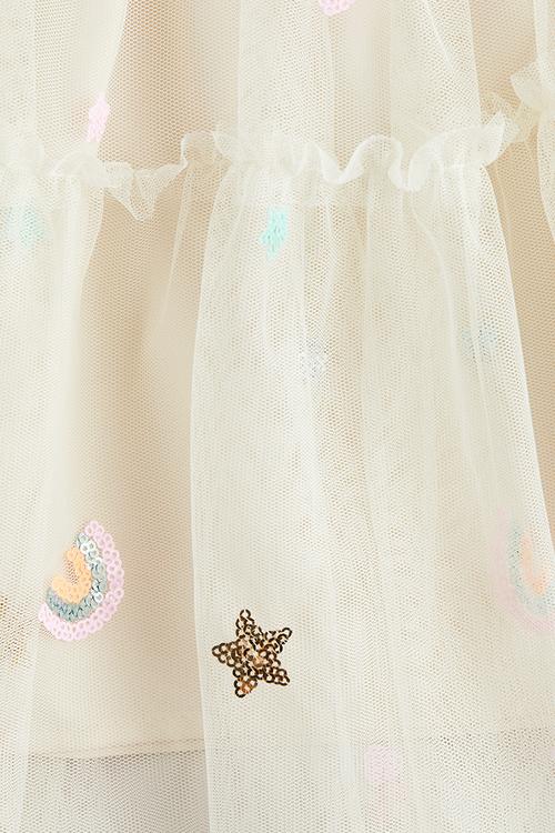 Tulle skirt - cream rainbows