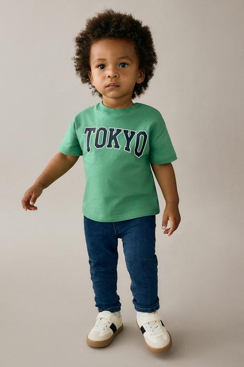 Printed cotton t-shirt - green,multi