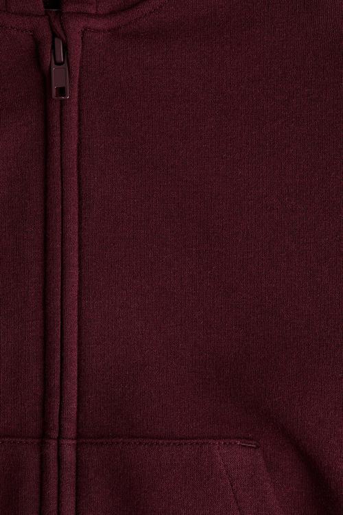 Oversized zip-through hoodie - dark red 