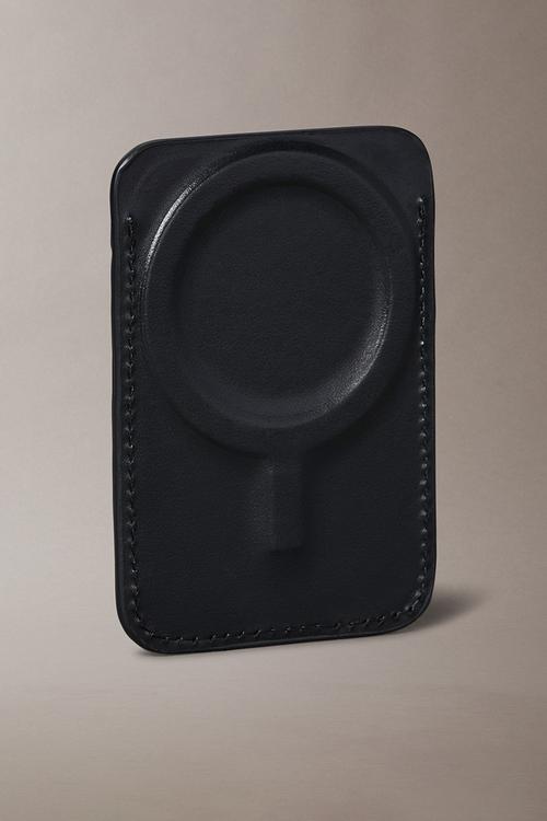 Aop Leather Magnetic Ub1 Wallet- Black