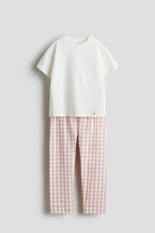 Cotton pyjamas - white/gingham check 