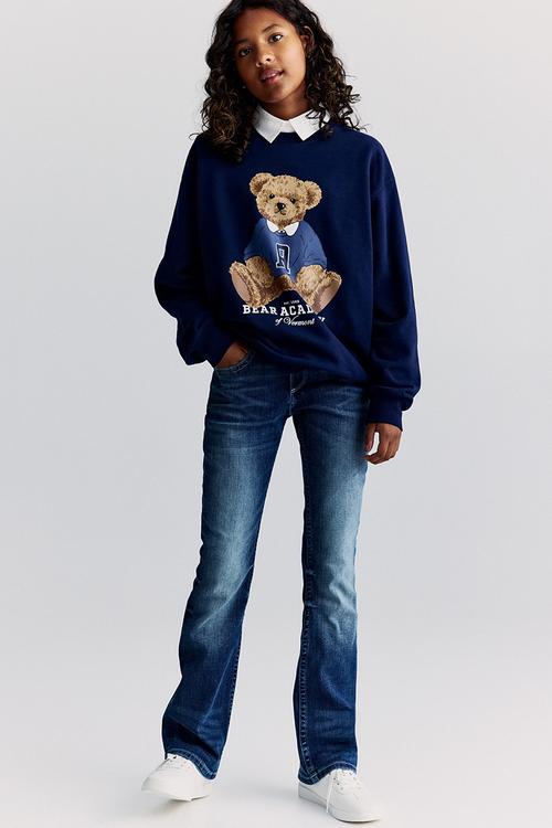 Bootcut leg low jeans - denim blue 