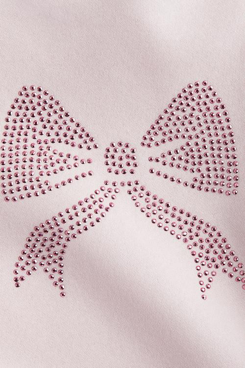 Motif-detail hoodie - light pink/bow