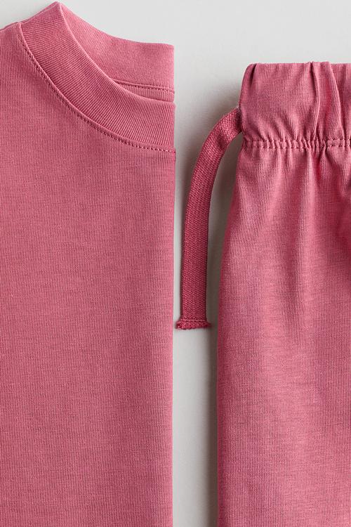 2-piece cotton jersey set - dark pink 