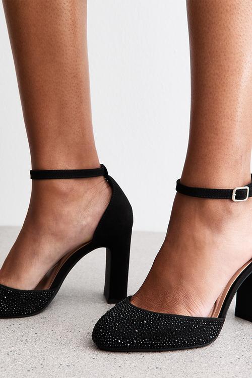 WF C S Swirling block heel - black